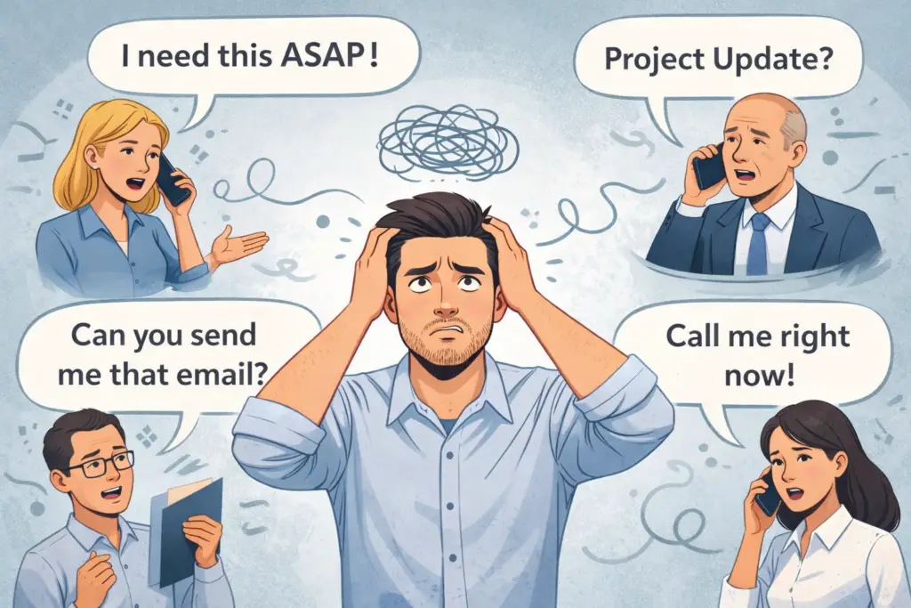 overloaded with tasks and requests